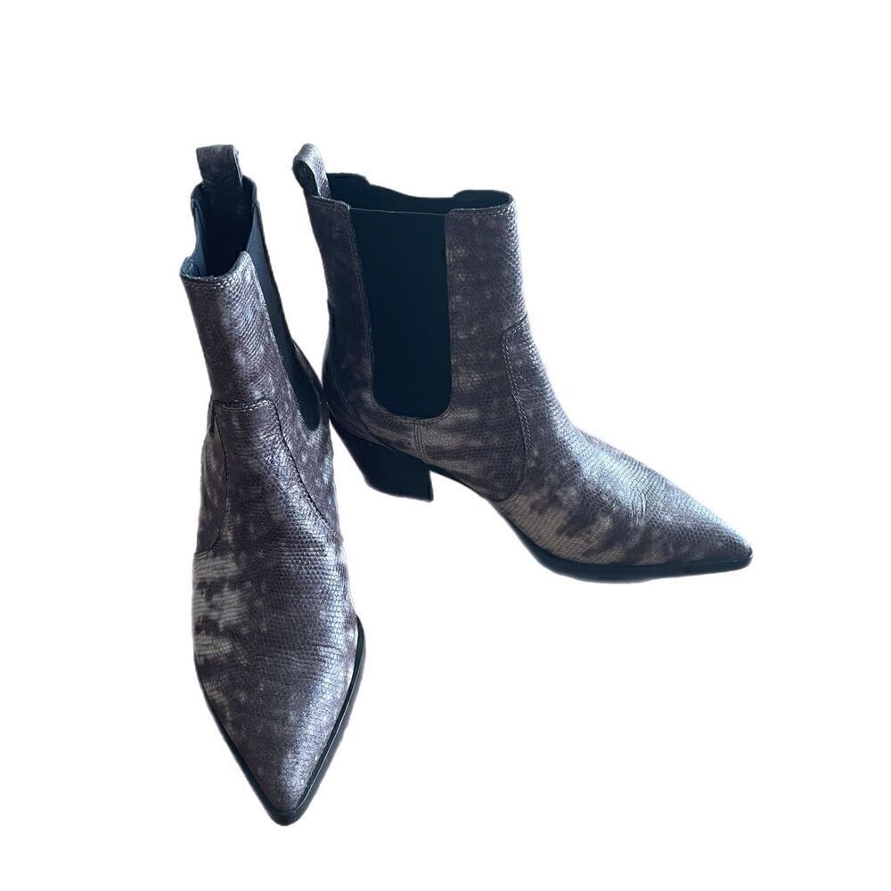 PAIGE Willa Chelsea Lizard Gray Boots